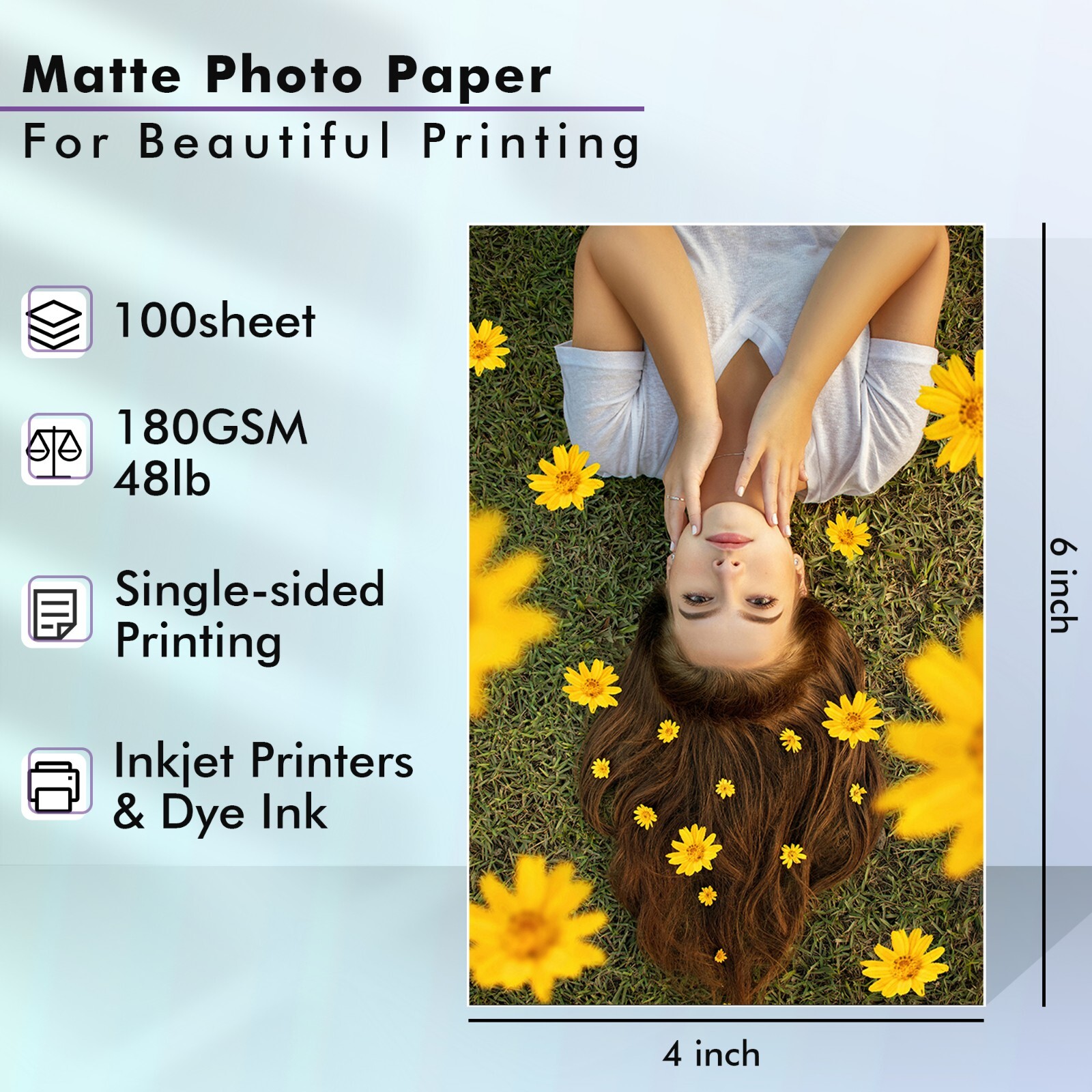 Koala Premium Matte Photo Paper 4×6 48lb 100Ct for Inkjet Printer Epson HP Canon