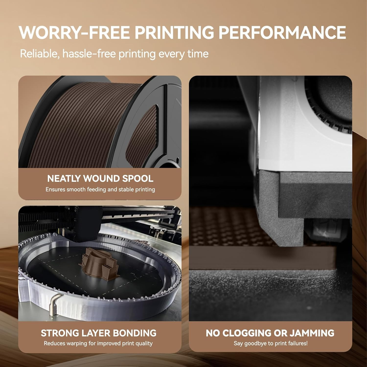 【Buy 10 Pay 6】JAYO 1.1KG PLA SILK ABS PLA+1.75mm With Spool 3D Printer Filament