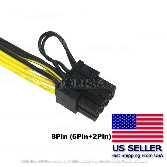 10 PACK PCIE 6 pin Female – Dual PCI-E 8 pin (6+2) Male GPU Power Cable Splitter