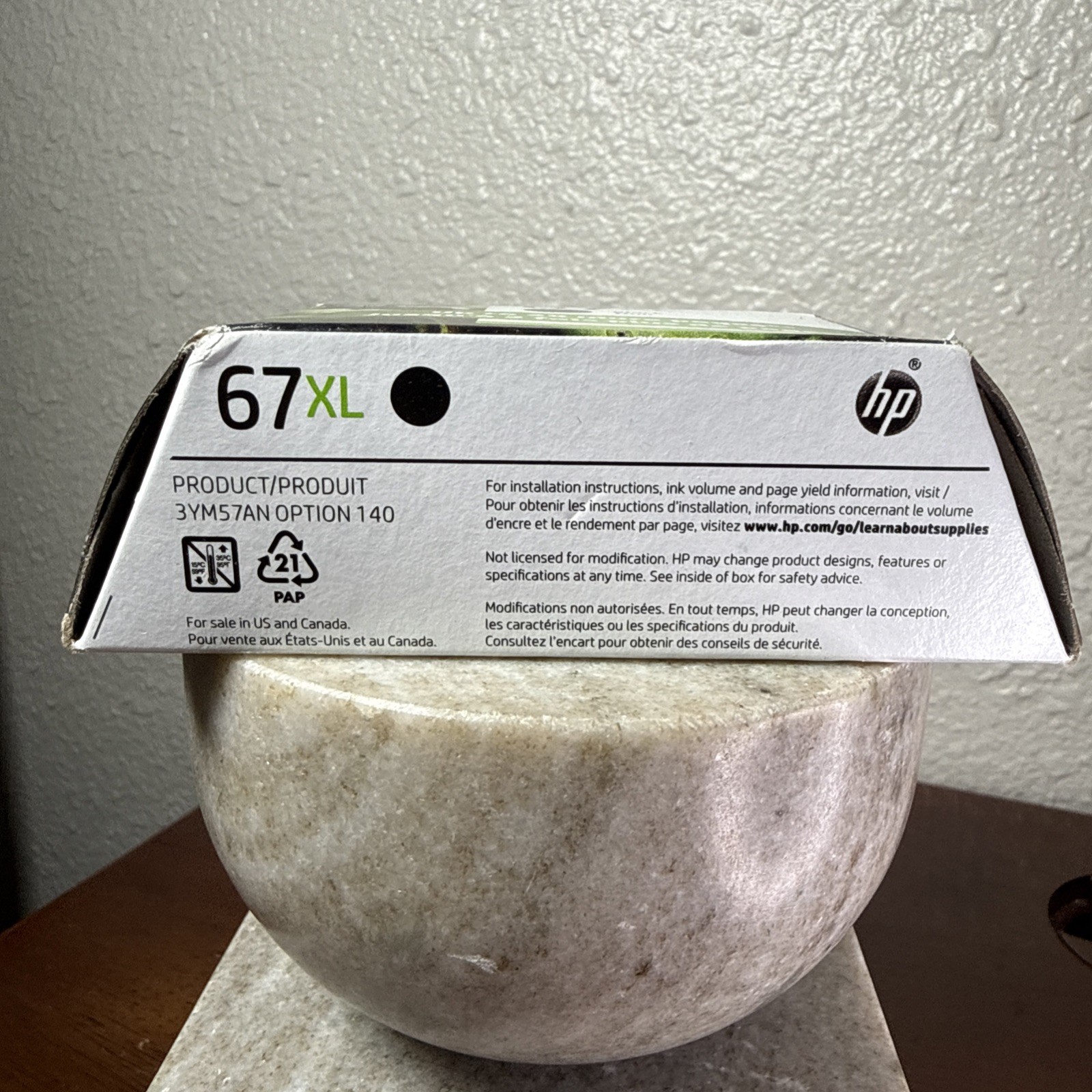 Genuine HP 67XL 3YM57AN Black Original High Yield Ink Cartridge OEM 09/2026