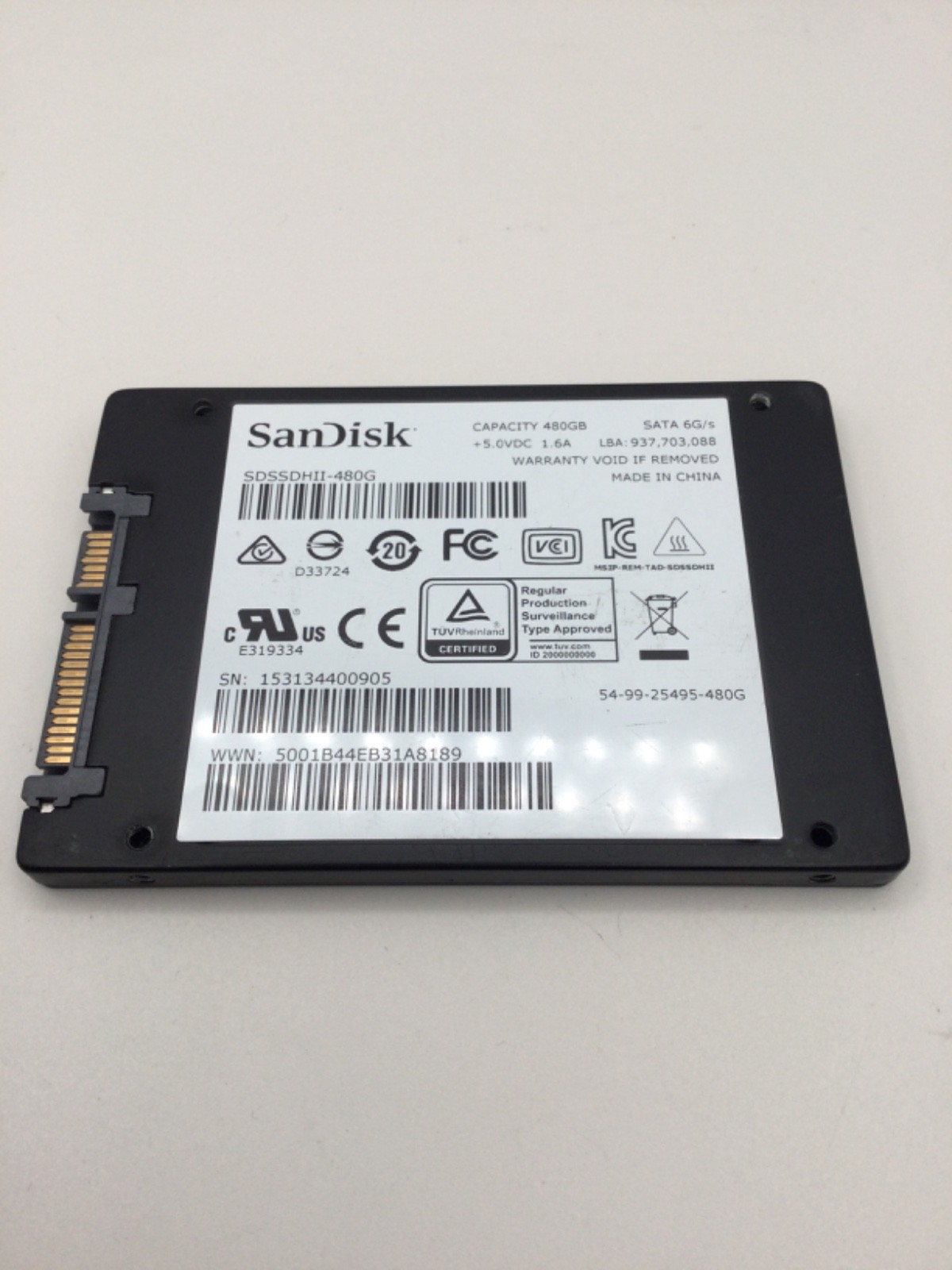 SanDisk Ultra II 480GB 2.5″ SDSSDHII-480G SSD SATA III Tested Wiped & Working