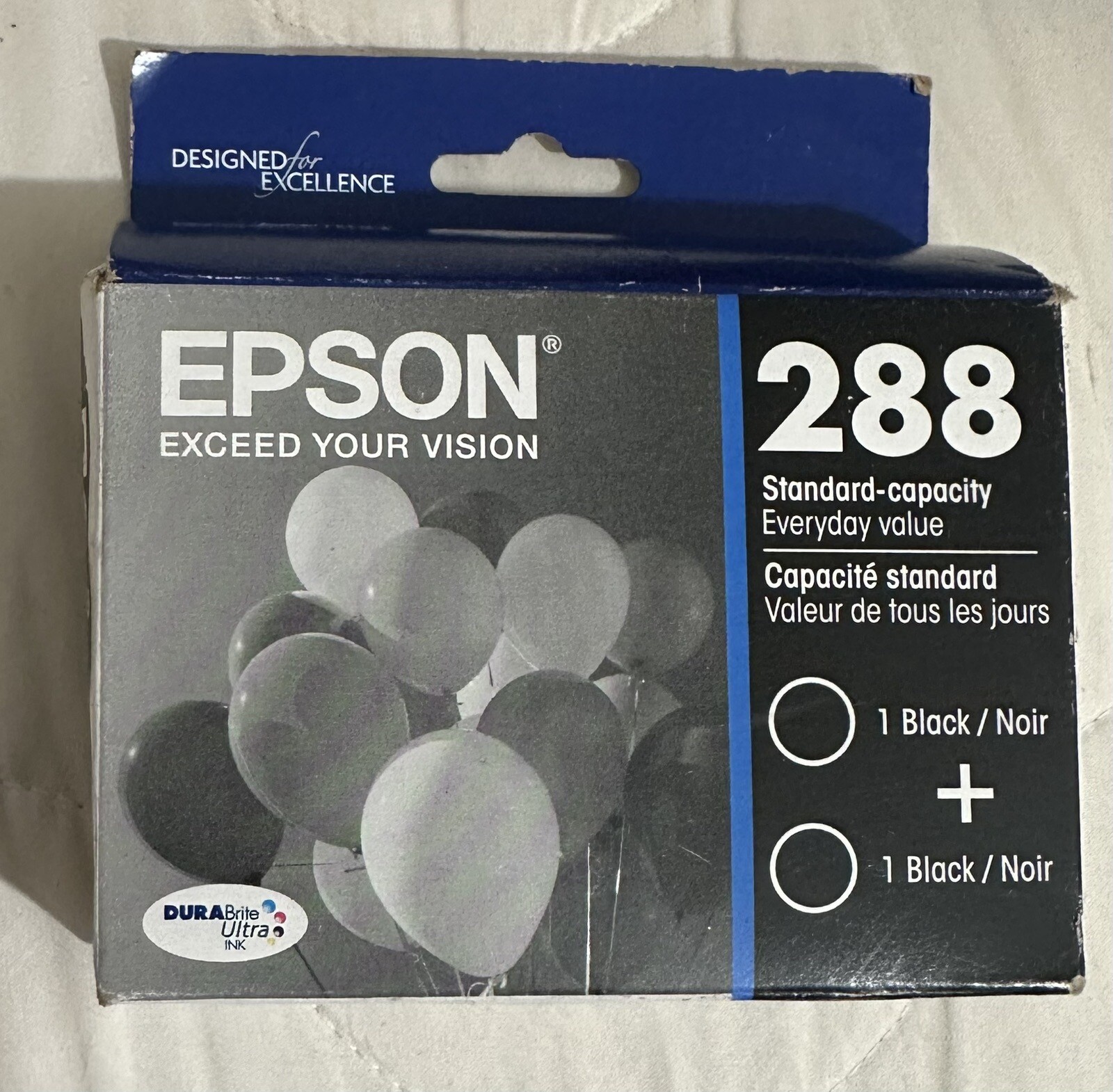 EPSON T288120-D2 DURABrite Ultra Black Dual Pack Standard Capacity Cartridge Ink
