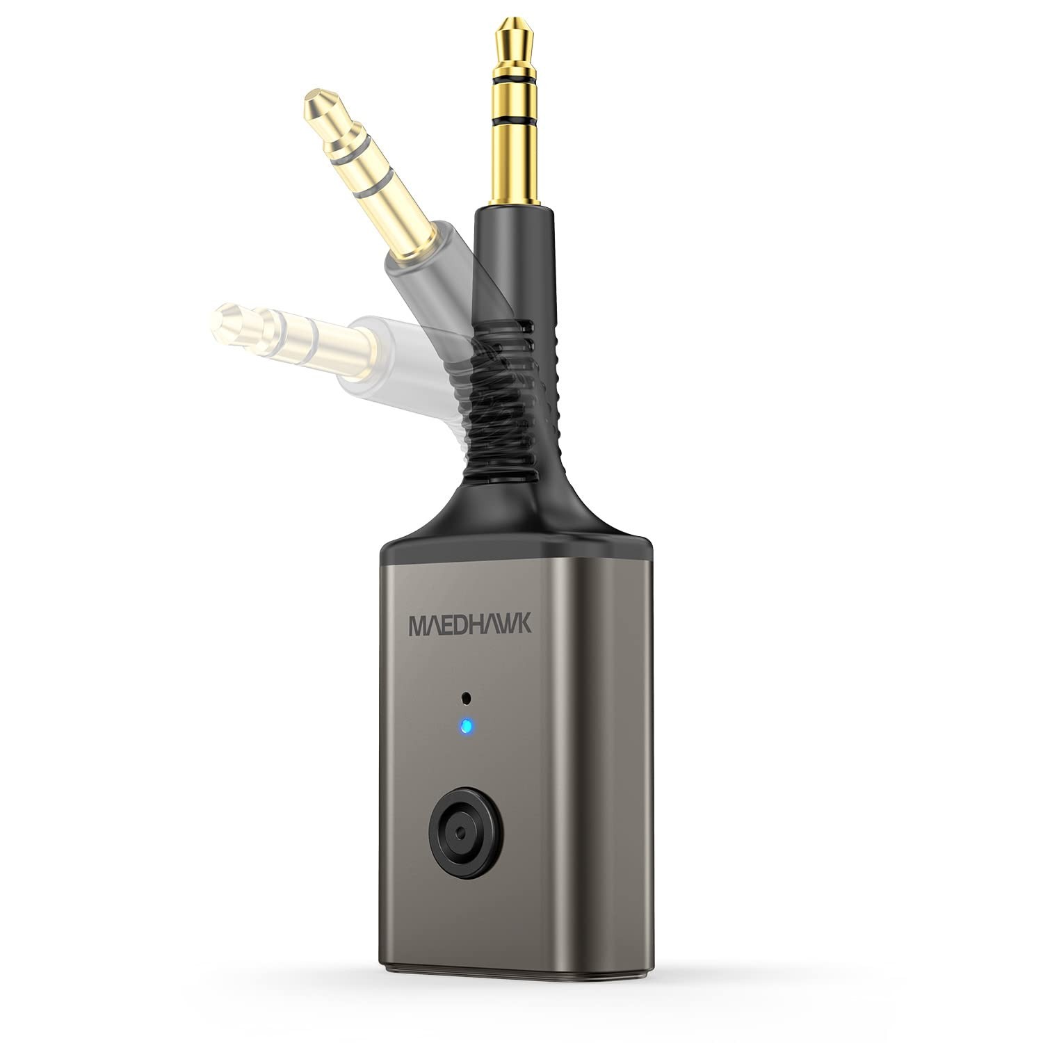 Portable Bluetooth 5.3 Wireless Audio Receiver, Rotatable 3.5mm Adapter for C…