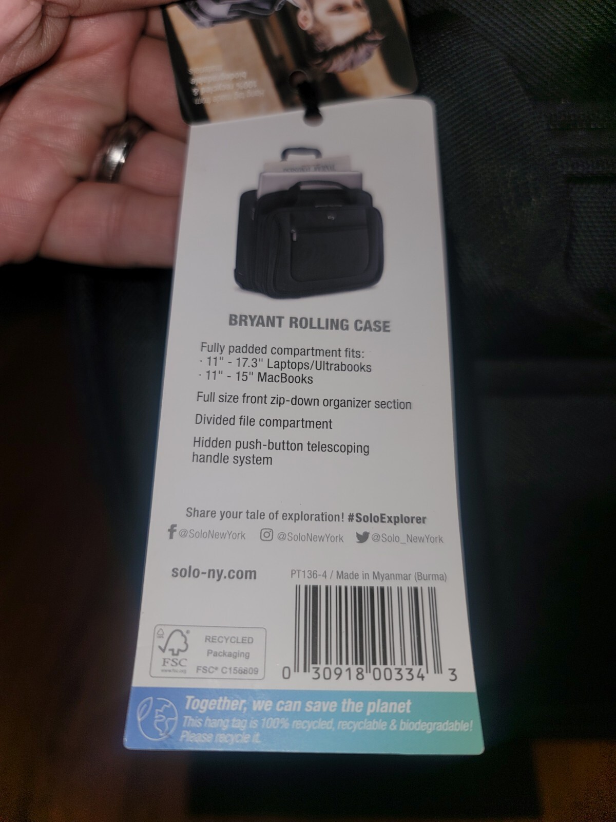Solo Bryant Rolling Laptop Bag Black SIze Fits up to 17.3″ Padded Computer Space
