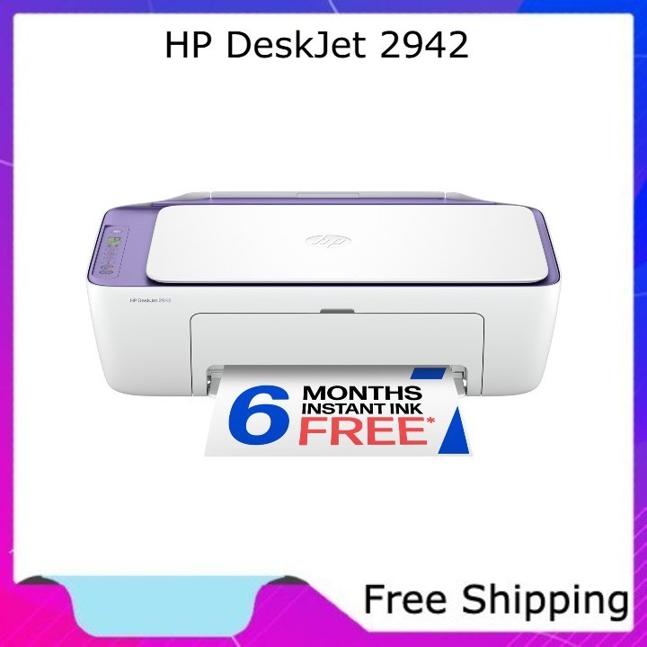HP DeskJet 2942 Wireless All-in-One Color Inkjet Printer, Free Instant Ink