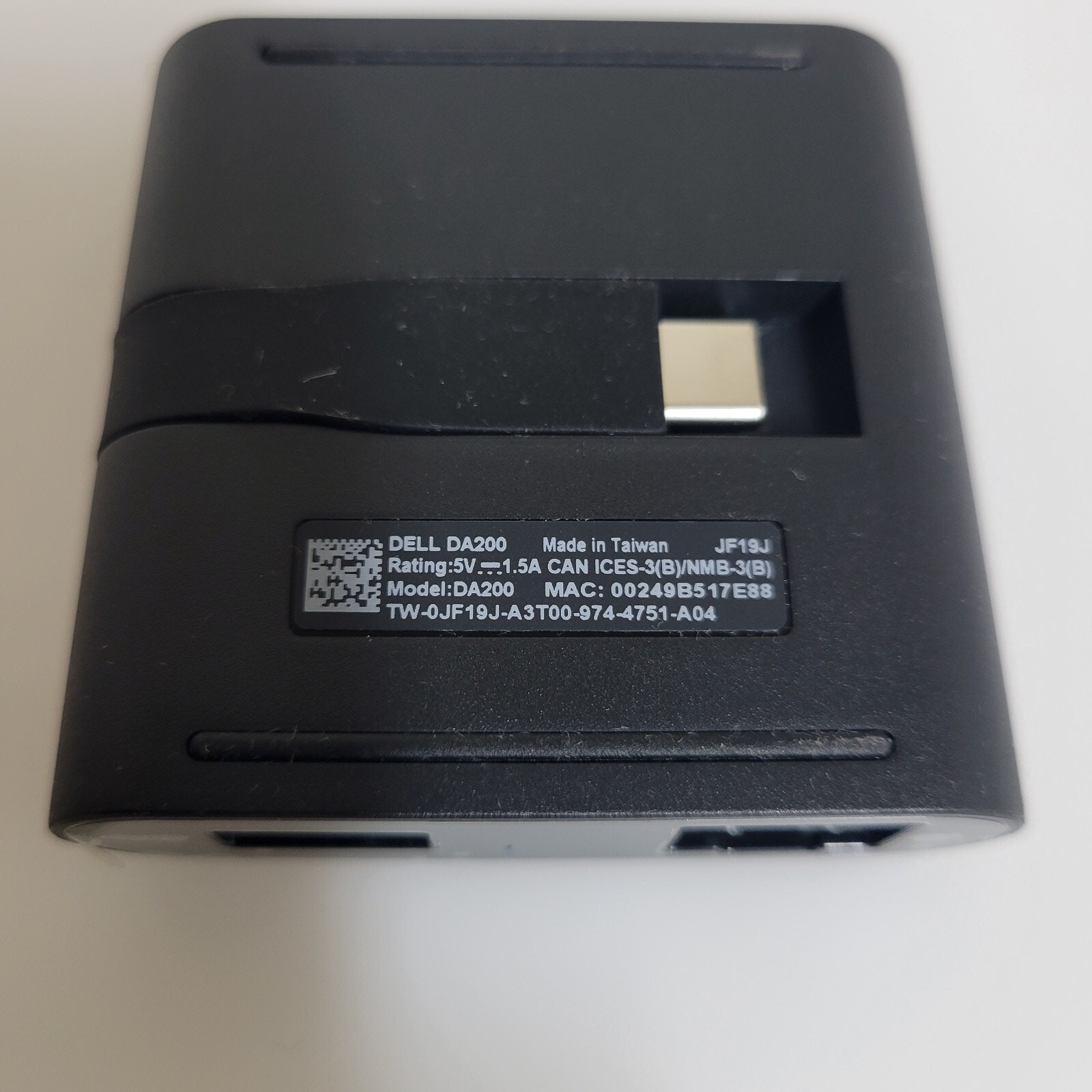 New Dell JF19J USB-C Adapter to HDMI USB 3.0 RJ45 Ethernet VGA Hub DA200