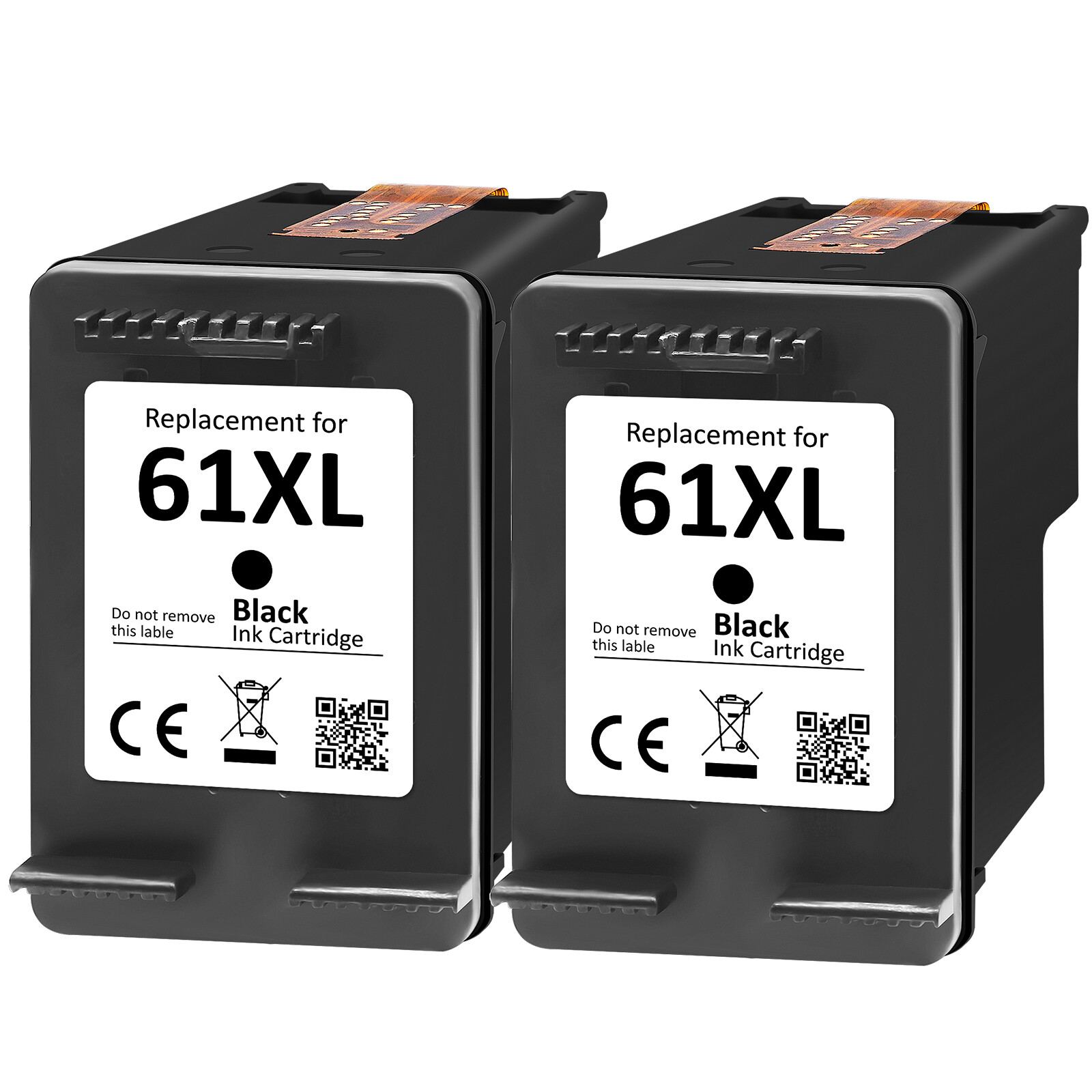 2 Pack #61XL Black Ink Cartridge for HP 61 ENVY 4500 4501 5530 5535 DeskJet 1055