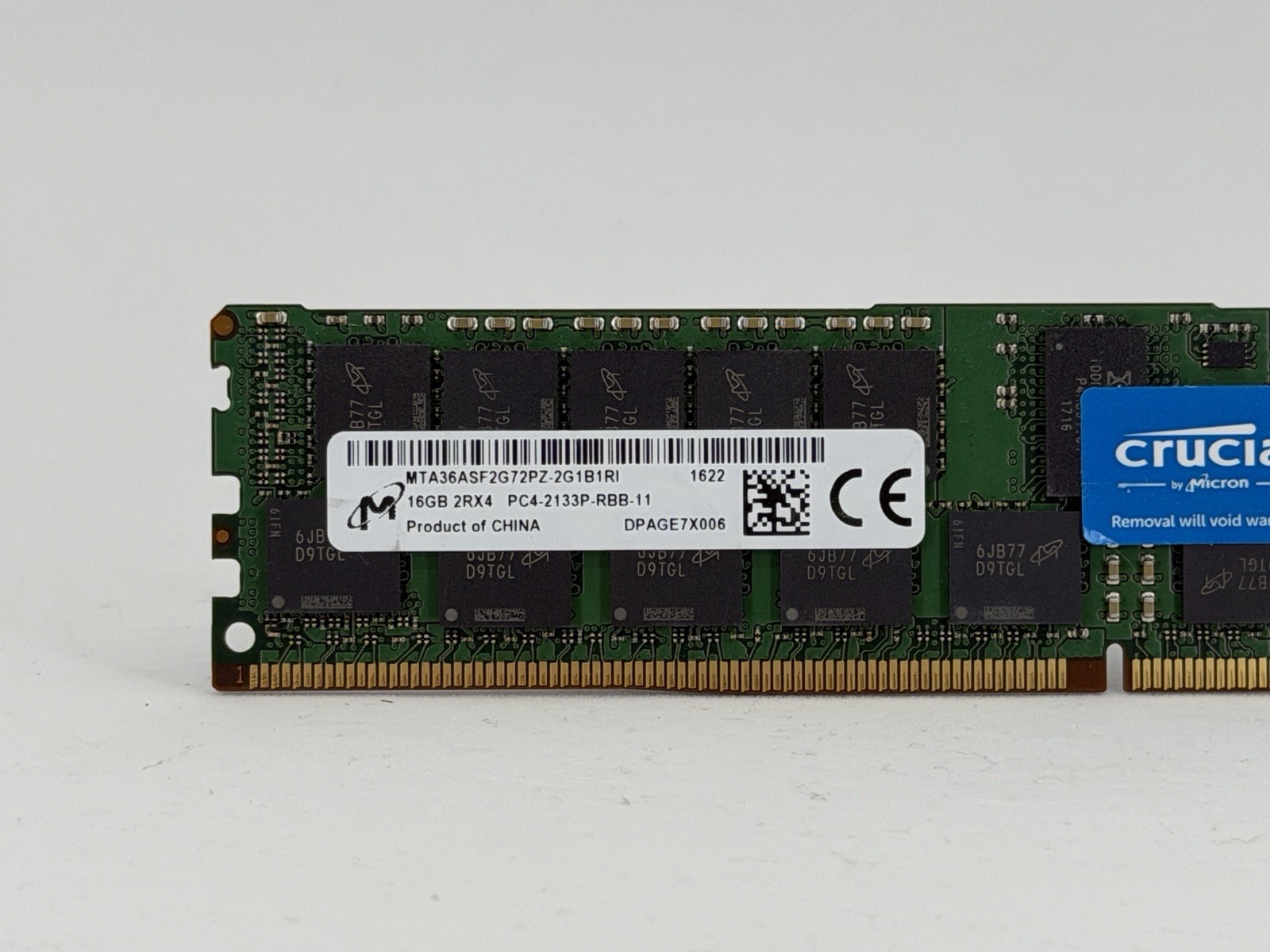 Micron 16GB DDR4 2Rx4 2133MHz ECC Registered RDIMM (MTA36ASF2G72PZ-2G1)