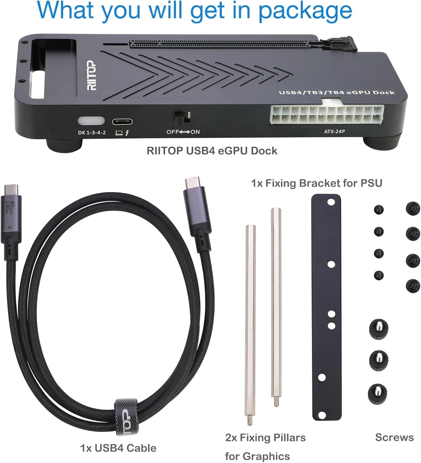 External GPU Docking Station, 40Gpbs eGPU Enclosure for USB4.0, Thunderbolt4/3