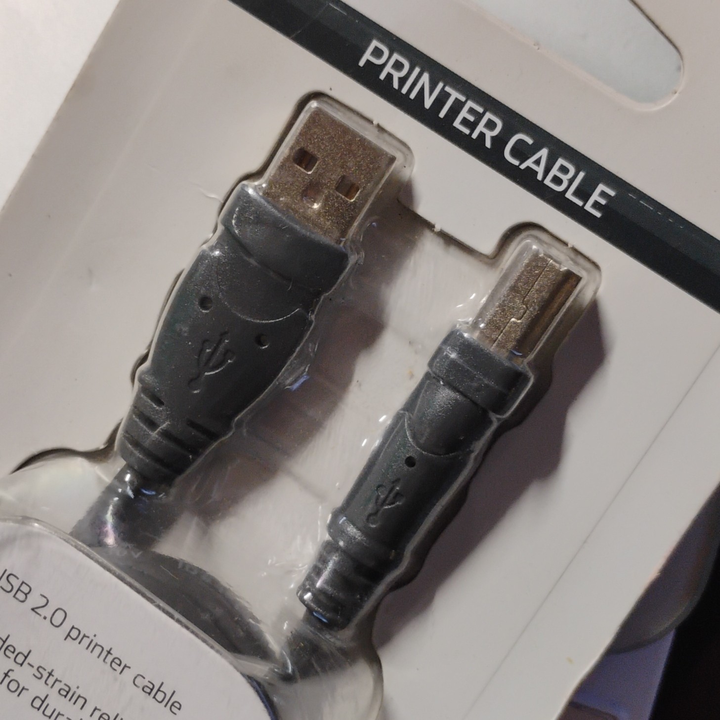 ONN USB 2.0 Printer Cable 10ft Gold-Plated Contacts ONA17H0041