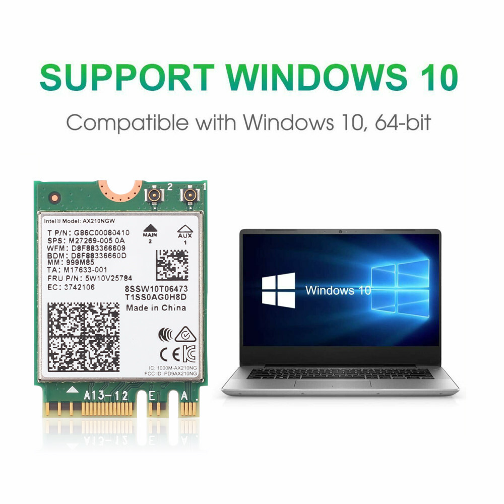 Wifi 6E Intel AX210NGW NGFF Wifi Bluetooth Card 802.11ax with Internal Antennas