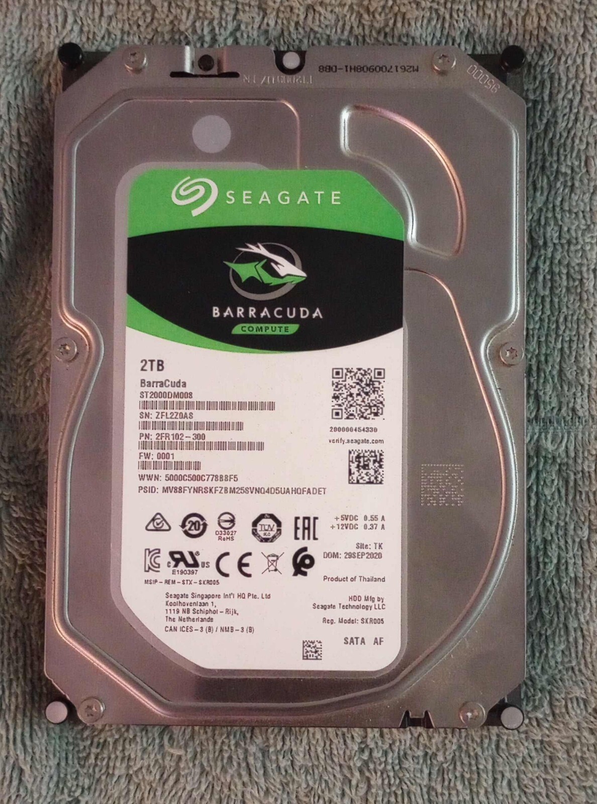 Seagate Barracuda 2TB, 3.5 inch, SATA 6gb/s, 256mb Cache Internal Hard Drive…