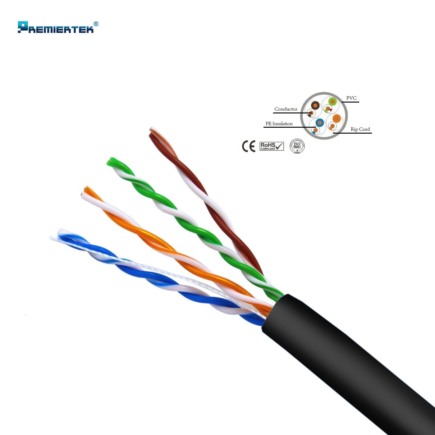 1000FT CAT5E CABLE UTP WIRE BULK ETHERNET LAN NETWORK CAT5e RJ45 BLACK
