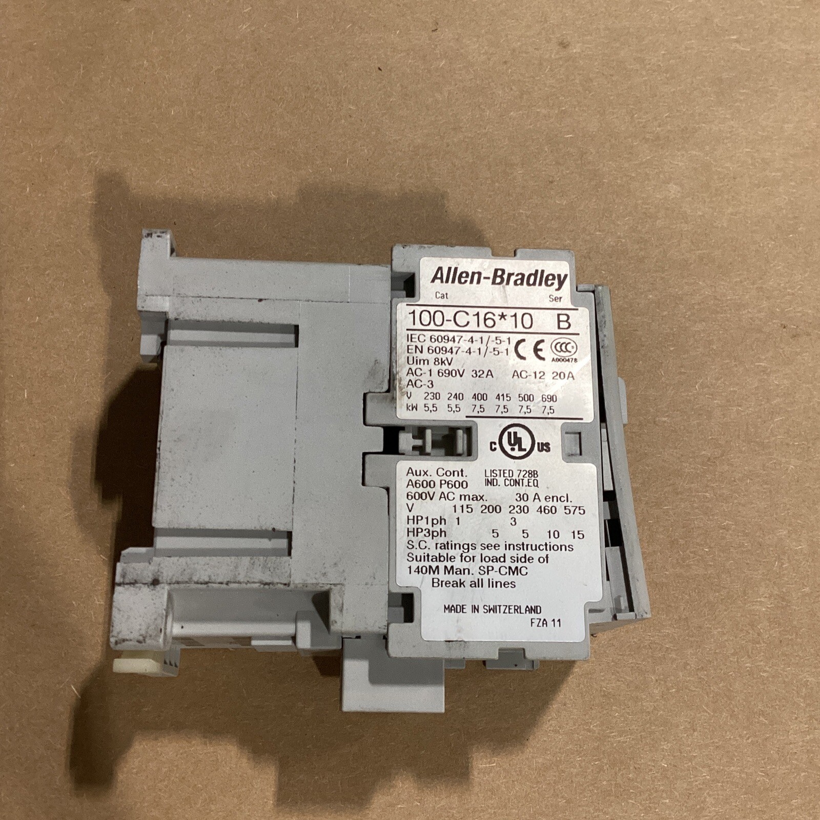 Allen-Bradley Used Contactor 100-C16Z*10 B #678I115