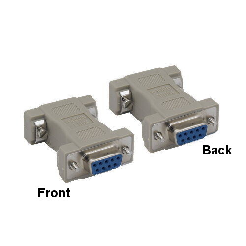 Kentek DB9 9 Pin Female/Female Serial AT Null Modem Adapter RS-232 Crossover DTE