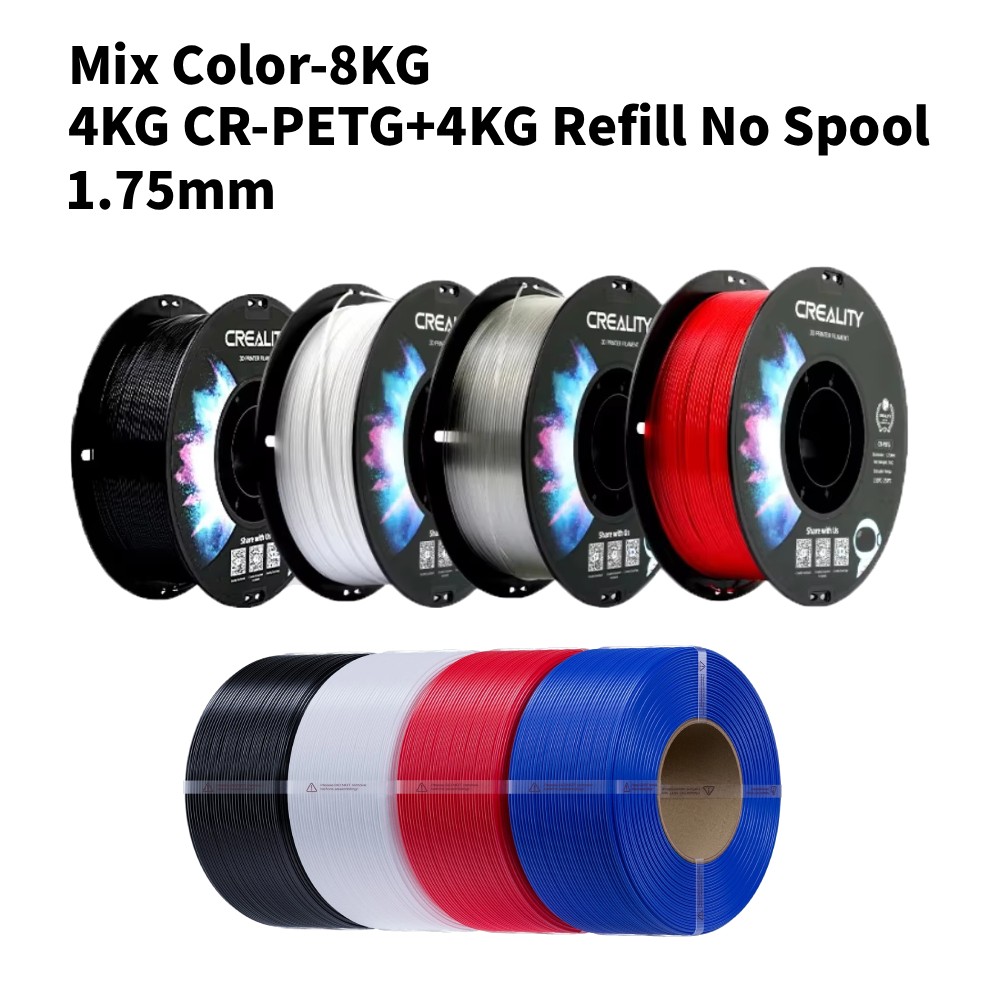Creality 4KG CR-PETG 3D Printer Filament 1.75mm+4KG Refill No-Spool Filaments