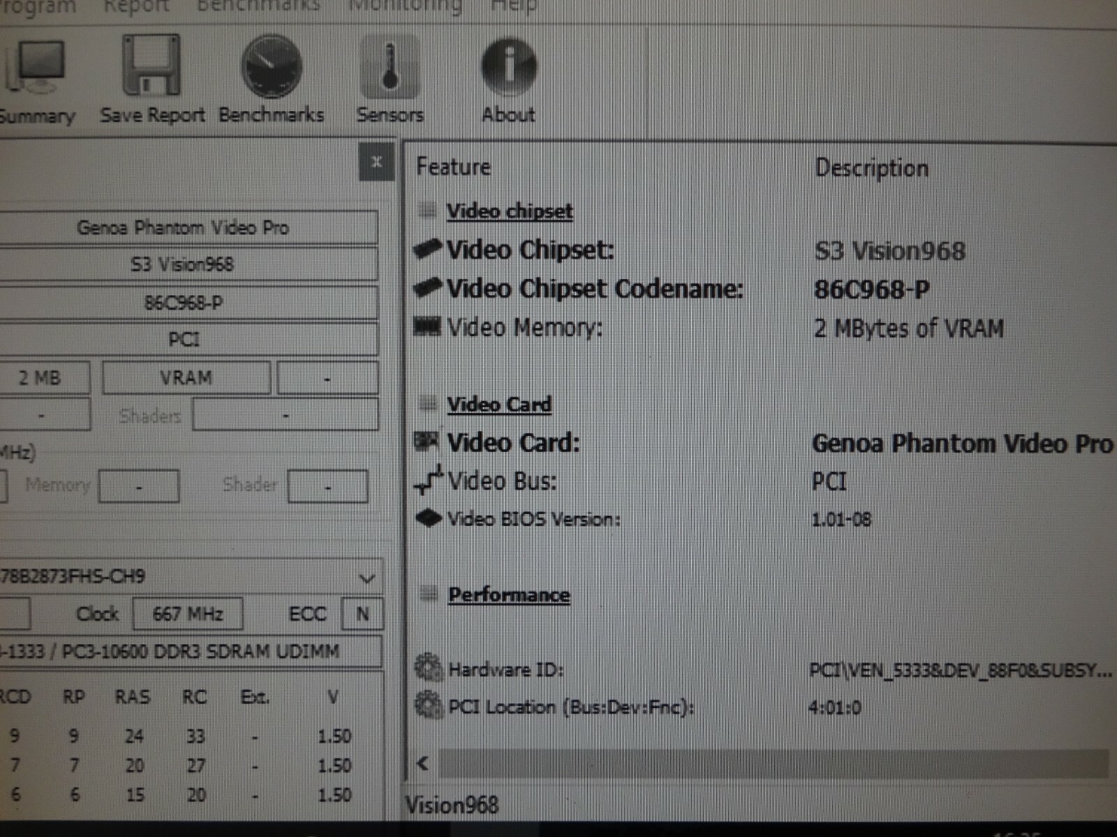 GENAOA 8968PCI VIDEO FLASH III S3 VISION968 2MB VRAM PCI GRAPHICS CARD VGA #GK3981