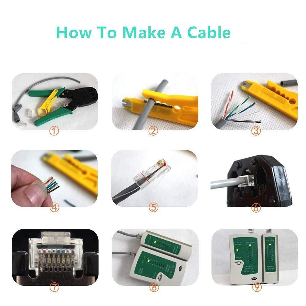 Network Tool Kit For Cat5 Cat5e Cat6 11 In 1 Portable Ethernet Cable Crimper Kit