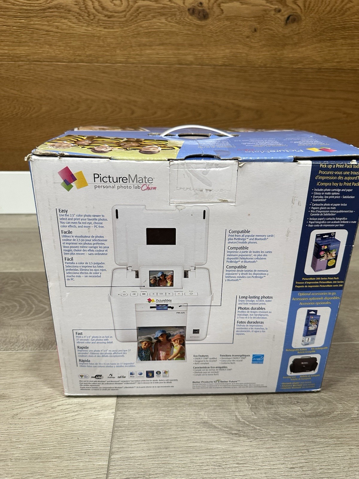 Epson PictureMate Charm PM225 Compact Photo Printer New Open Box Complete
