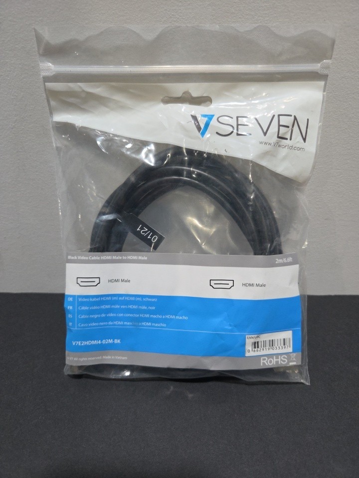 NEW V7 HDMI Cable 2M (6.6ft) HDMI Male to HDMI Male V7E2HDMI4-2M-BK
