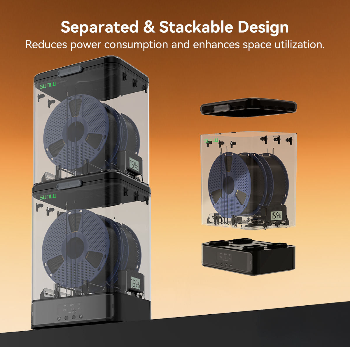 SUNLU FilaDryer SP2 Separable Dryer Box Compatible with 0.25~3KG Filament