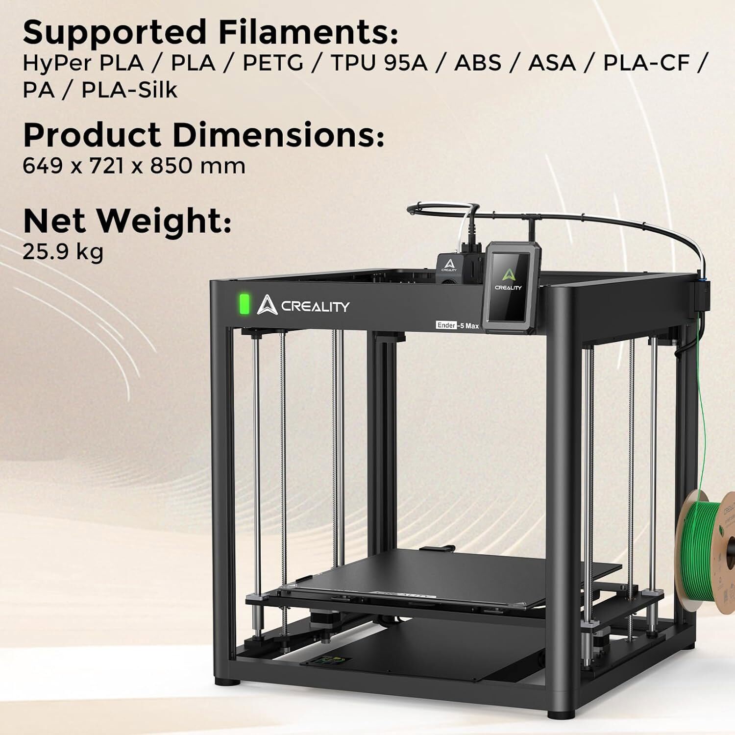 Open box Creality Ender-5 Max 3D Printer 700mm/s Auto Leveling 400x400x400mm