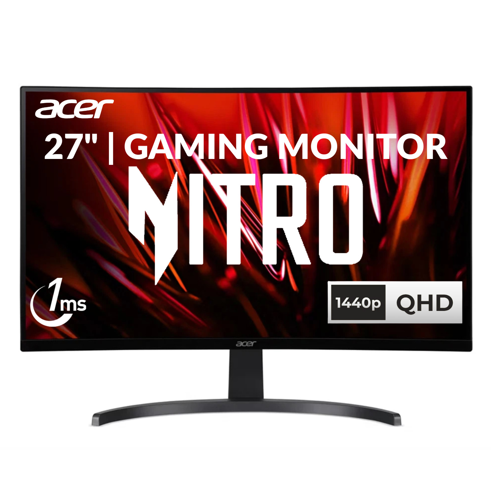 Acer Nitro ED3 27″ Curved Gaming Monitor WQHD 2560×1440 165Hz 1ms Refurbished