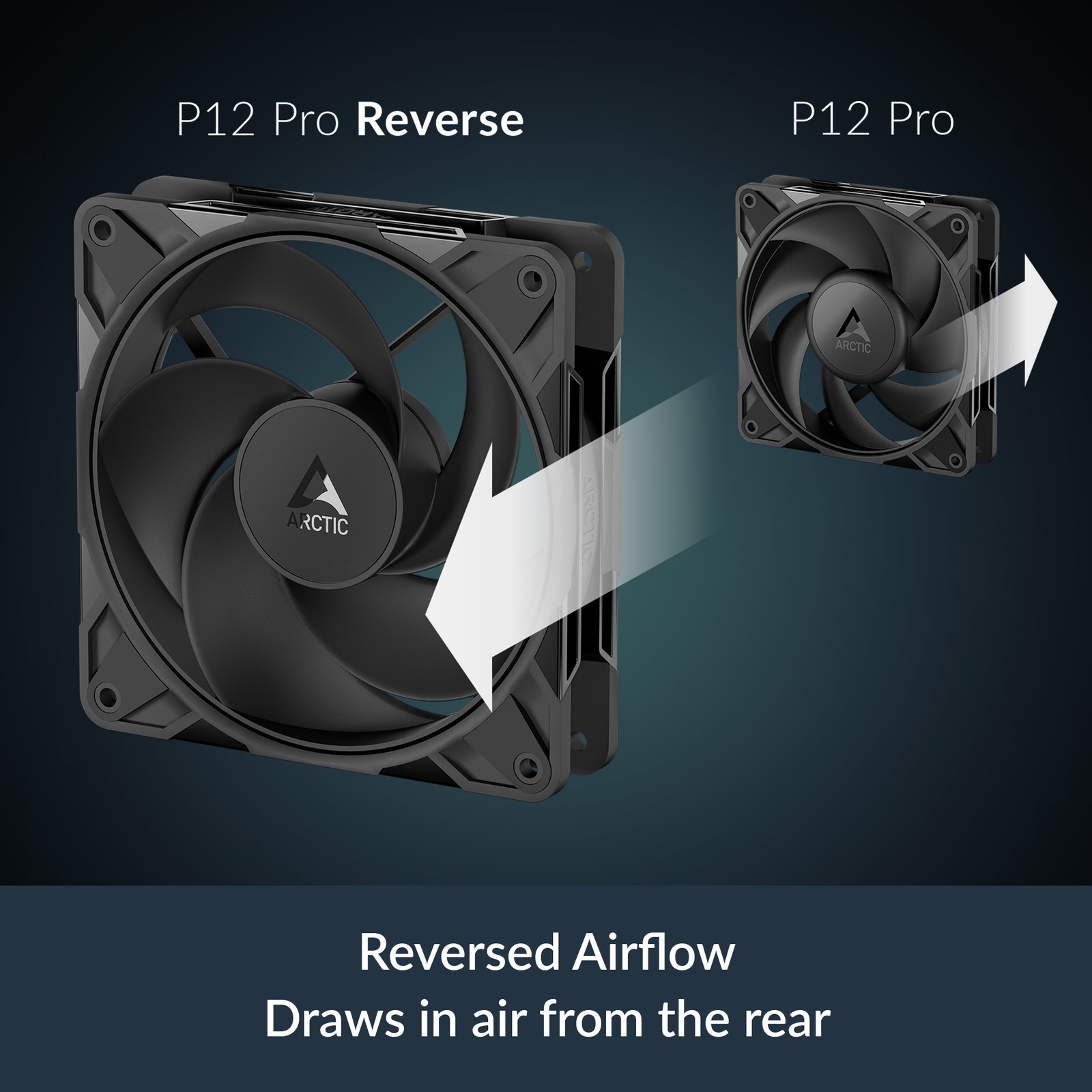 ARCTIC P12 Pro Reverse Fan PC Case 120mm black Flow inverse Silent B-Stock