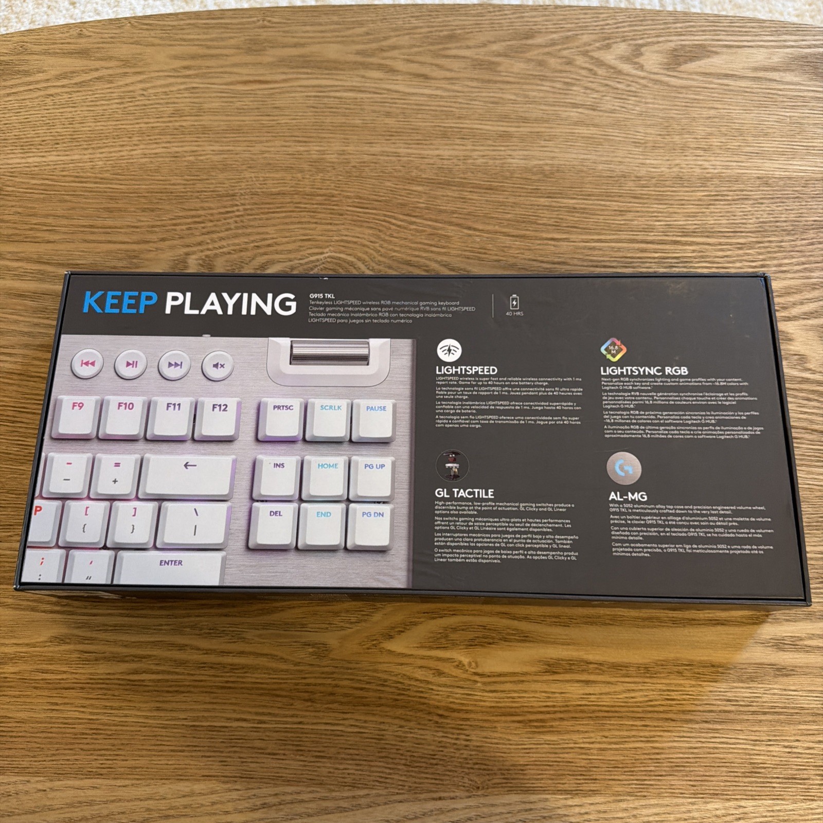 Logitech G915 TKL Wireless Gaming Tactile Keyboard, US International – White