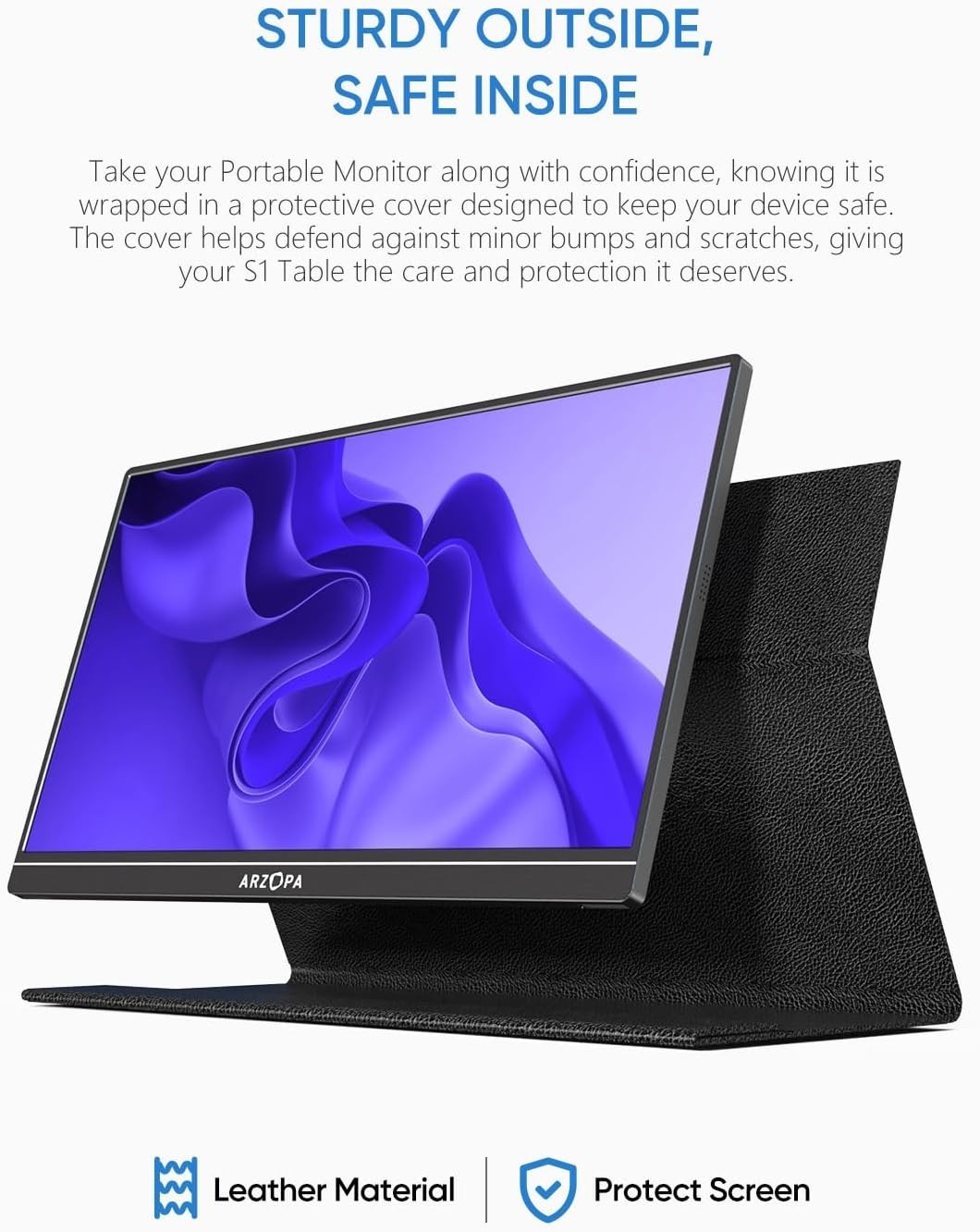 ARZOPA Portable Monitor, 15.6” 1080P FHD Laptop Monitor