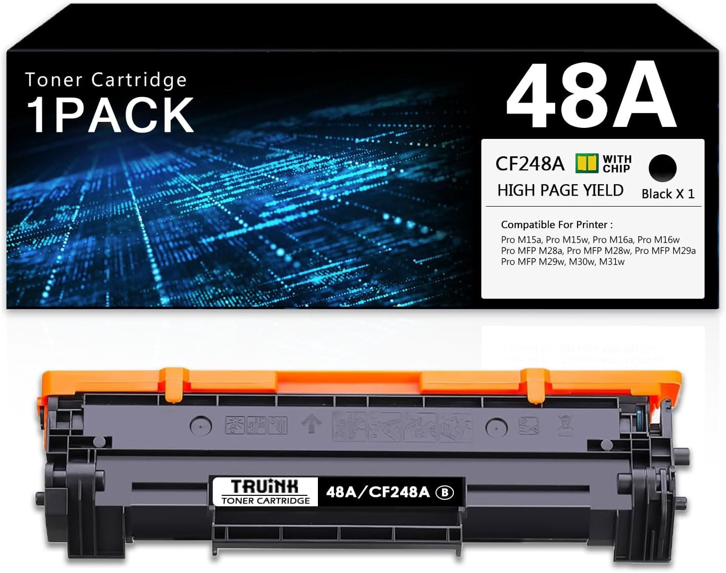 48A Toner Cartridge 1-Pack Replacement for HP 48A | CF248A Toner Compatible with