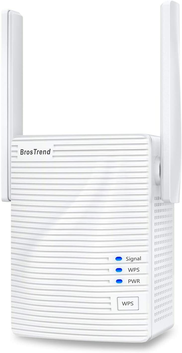 BrosTrend WiFi Extender 1200Mbps Internet Signal Booster Range Repeater, Add Cov