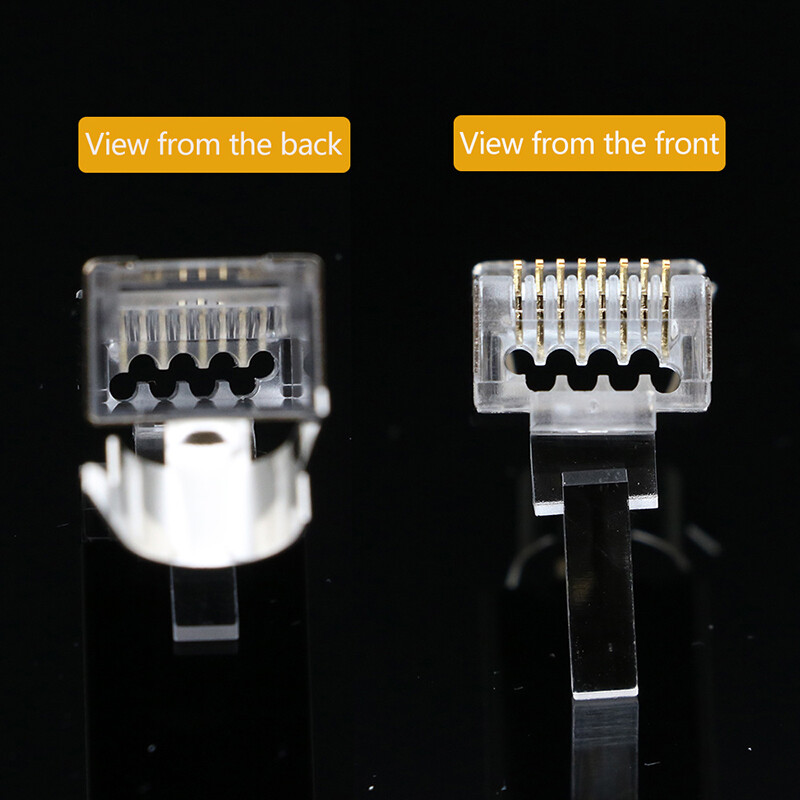 RJ45 Cat7 Cat6A Easy Pass Through Connectors 8P8C 50U Gold Plated Shielded Plug