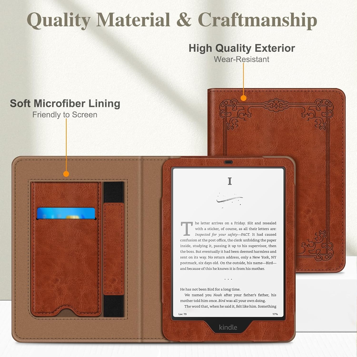Case for 7″ Kindle Paperwhite (12th Gen 2024) Foldable Stand Cover w/ Hand Strap