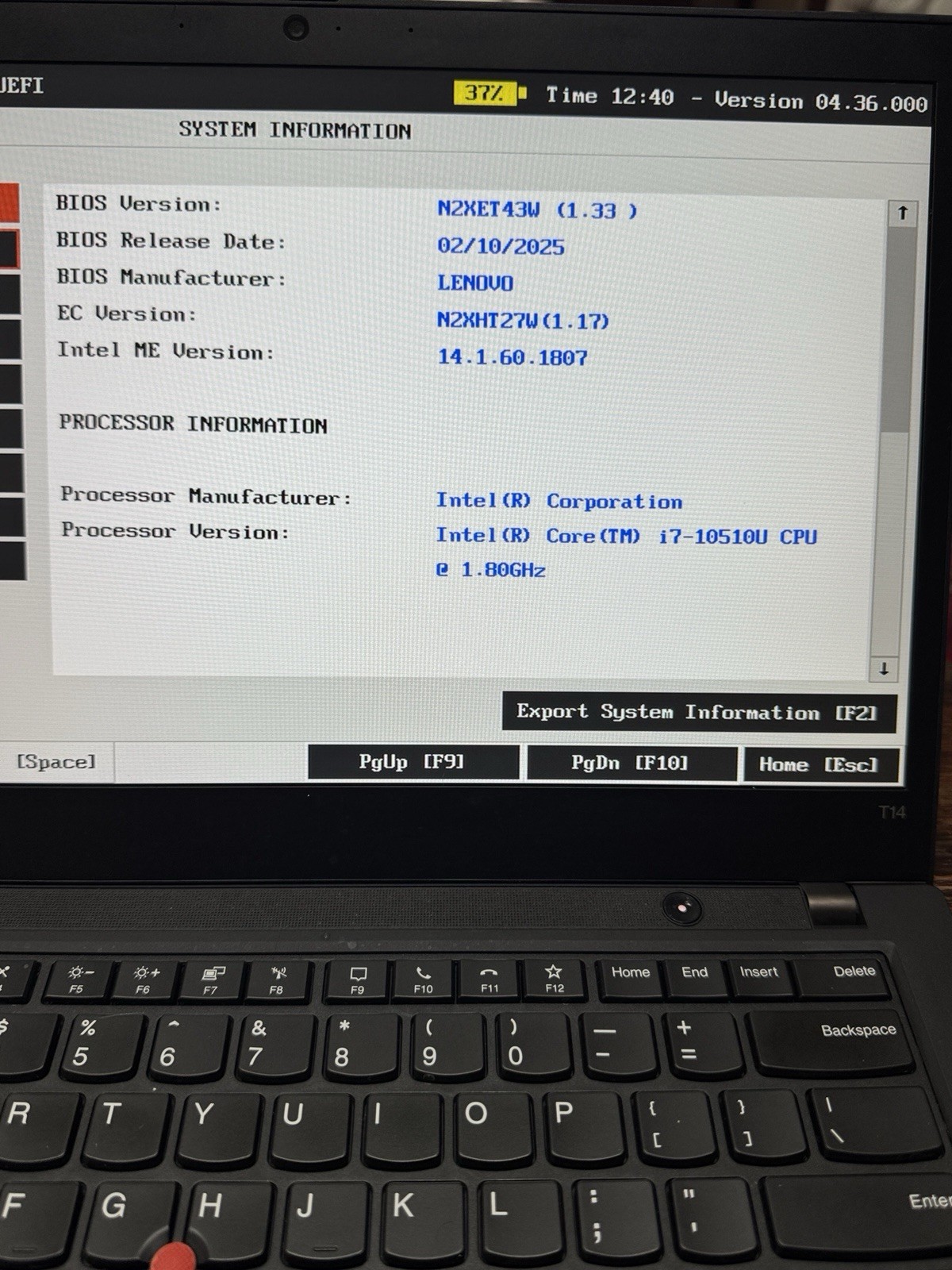 Lenovo ThinkPad T14 Gen 1 i7-10510U 1.80GHz 16GB NO SSD