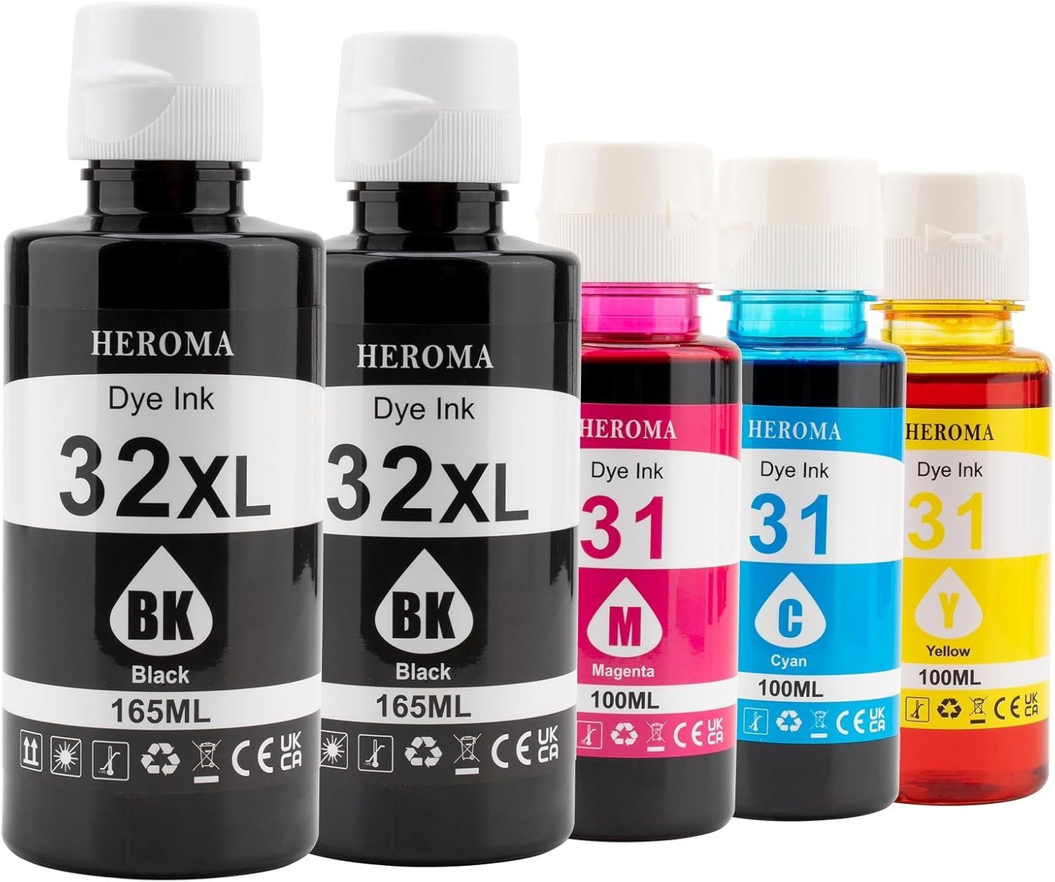 Compatible HP 31 32XL Ink Bottle Set Refill for HP Smart Tank 651 5100 5101 5