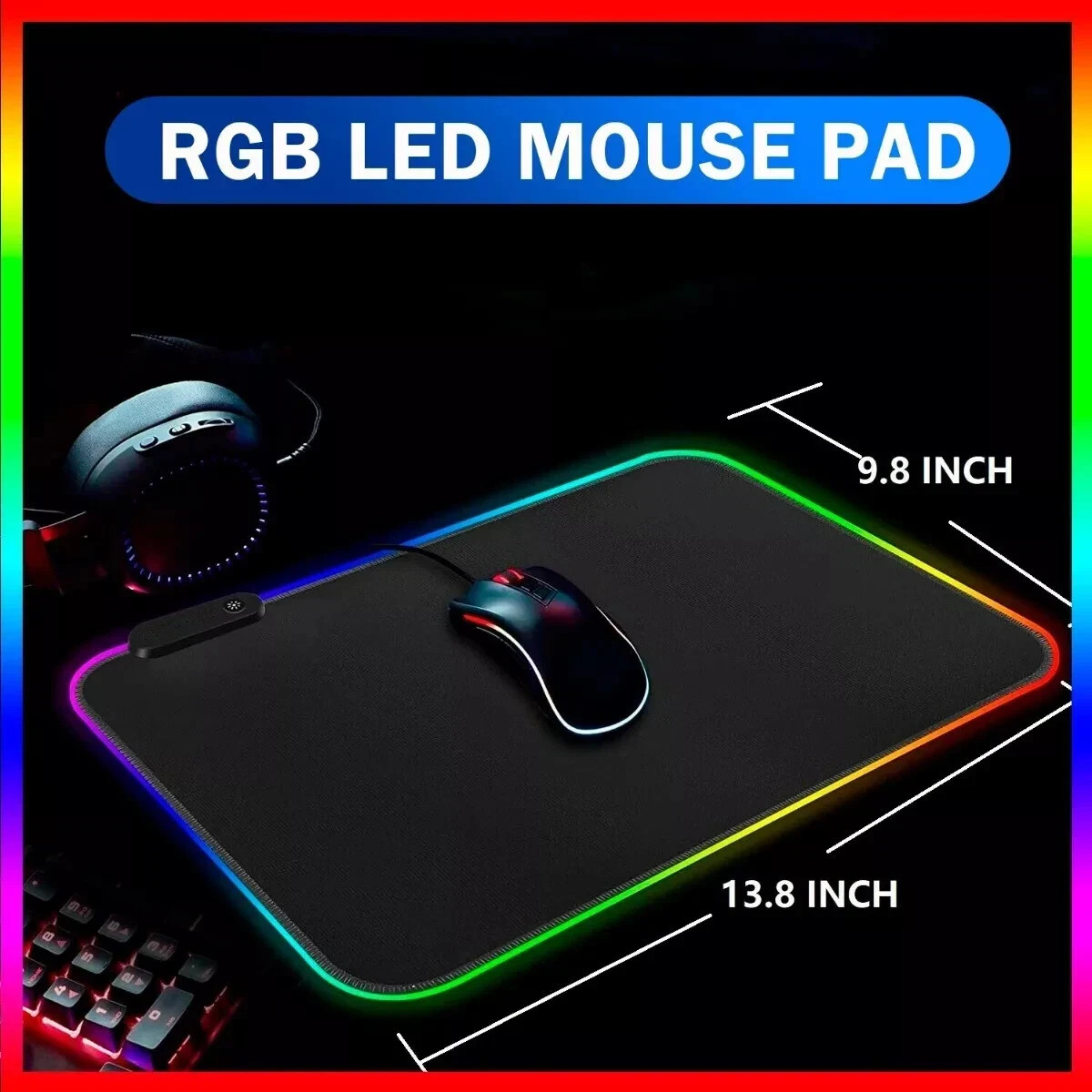 Gaming Mouse Pad RGB LED Light Computer Keyboard Mouse Mat XXL Extra Large Size