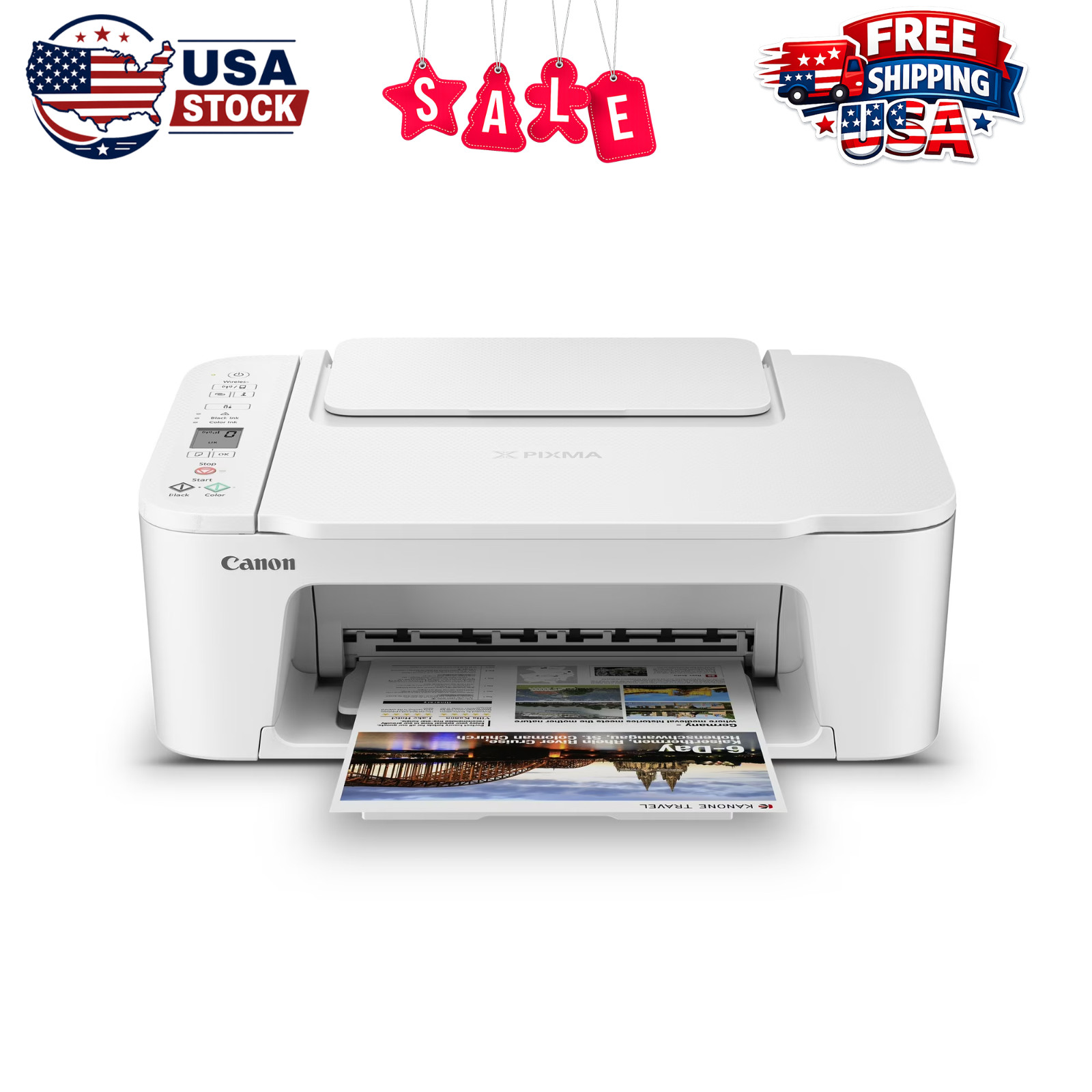 Canon PIXMA TS3722 Wireless All In One Inkjet Printer for Home Office
