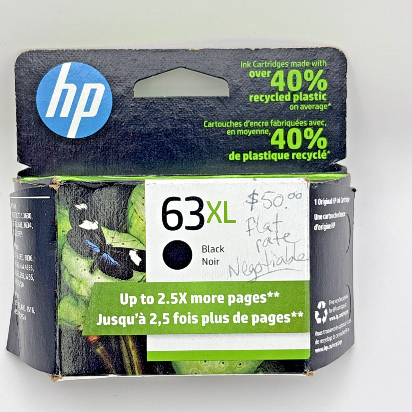 HP 63XL Black Genuine Ink Cartridge New Sealed Retail Box Feb 2023