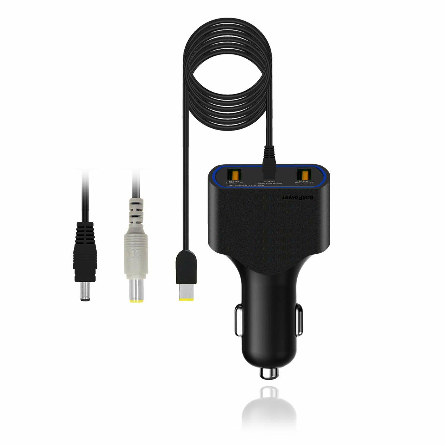 BatPower 120W Car Charger for Lenovo ThinkPad Laptop Notebook Smartphone