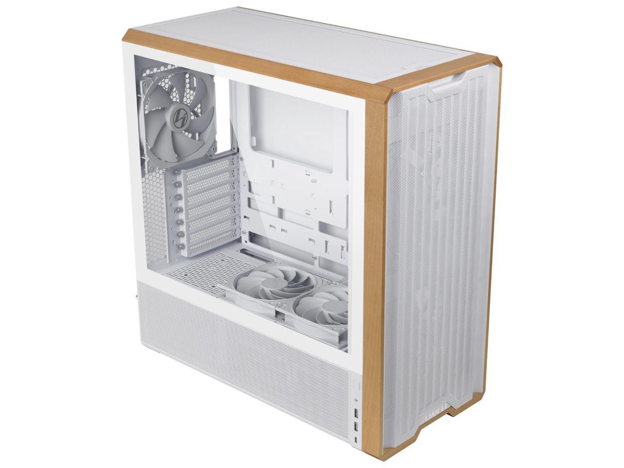 Lian Li LANCOOL 217 Genuine Walnut Wood Computer Case, Mid-Tower ATX PC Case wi
