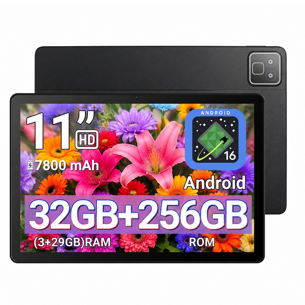 Tablet Android 16 Tablet 11 Inch 32GB+256GB 7800mAh IPS LCD WIFI with Gemini AI