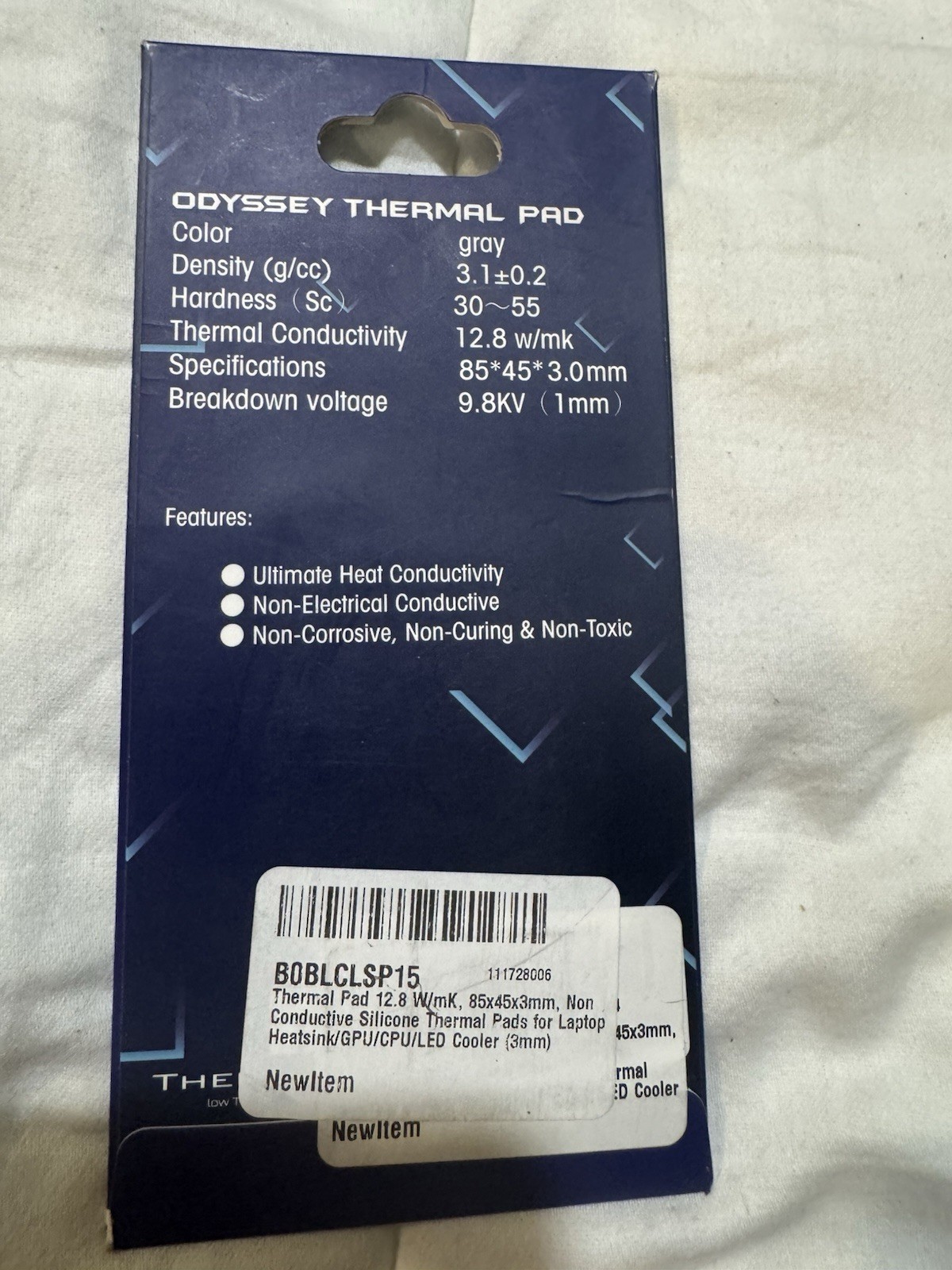 3.0mm Thermalright ODYSSEY Silicon Thermal Pad 12.8W/mK 85x45x3.0mm for GPU