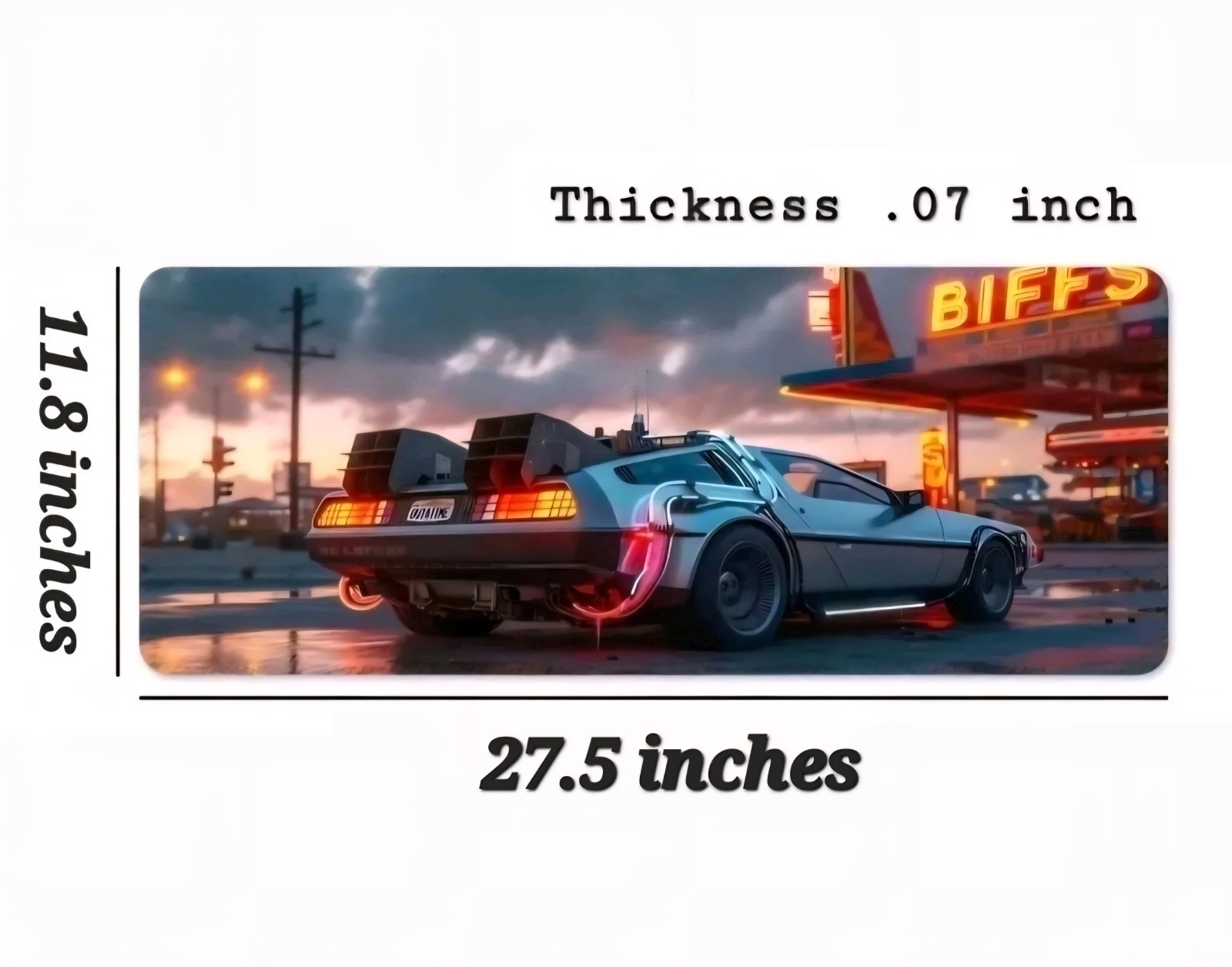 DeLorean Back to the Future 27.5″ X 12″ High Quality Desk Mat Mouse Pad