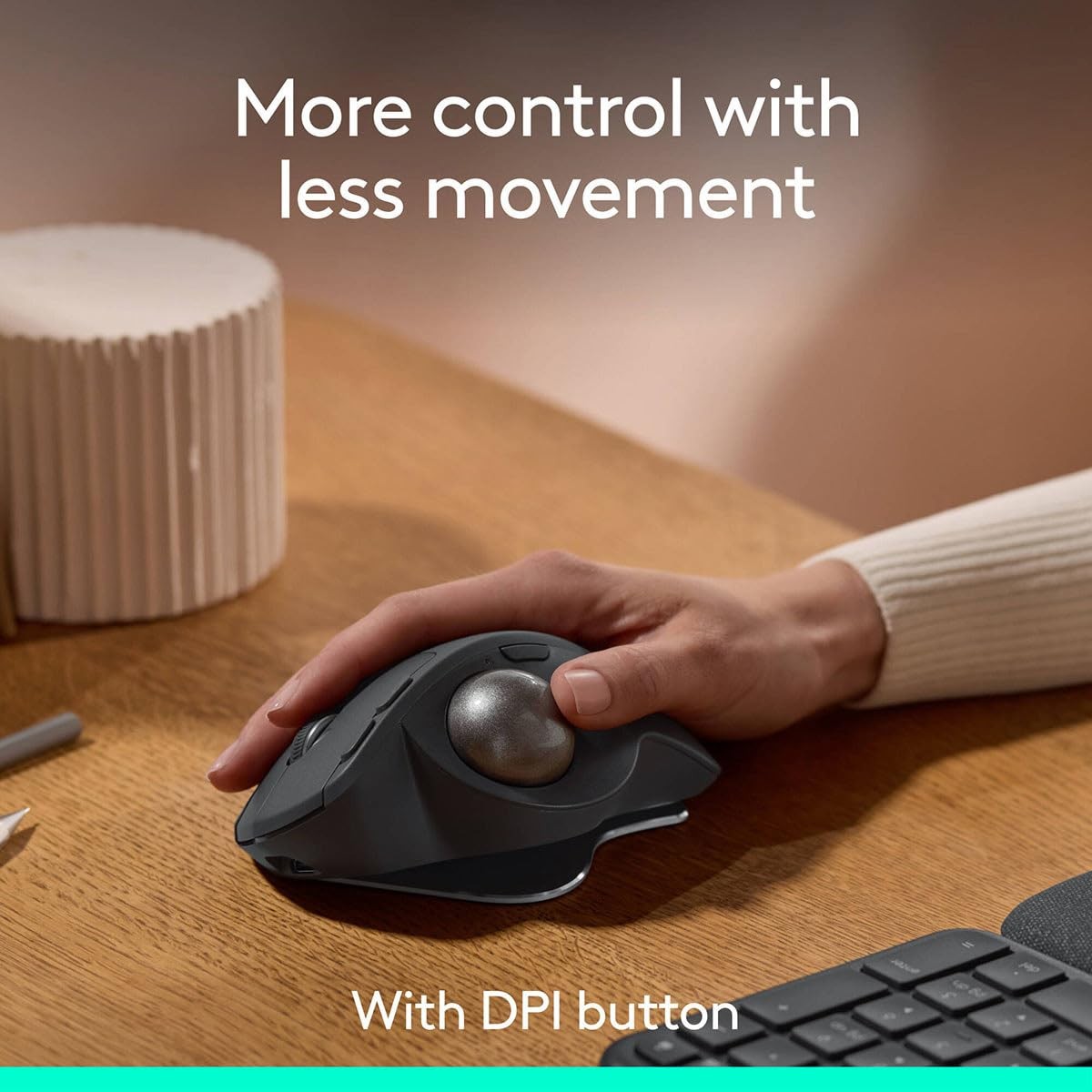 Logitech – MX ERGO S PLUS Wireless Ergonomic Trackball Mouse 910-007247