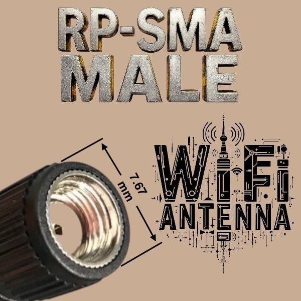 2-Pack Dual Band WiFi 2.4GHz 5GHz 5.8GHz 3dBi MIMO RP-SMA Male Antenna for Wi…