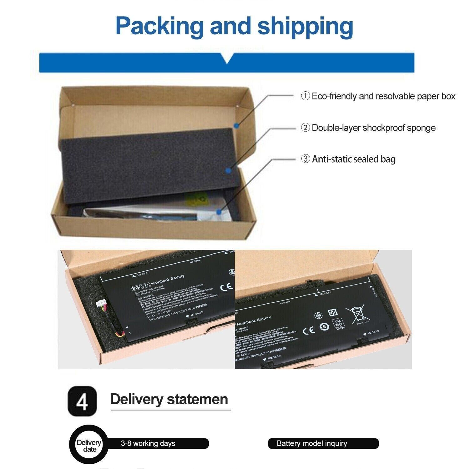 BG06XL Battery for HP EliteBook 1040 G3 Series BG06045XL 804175-181 Laptop 11.4V