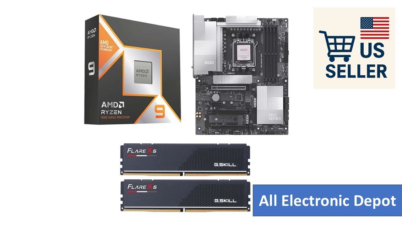 New AMD Ryzen 7 9800X3D MSI X870E-P Pro WiFi AM5 G.Skill 32GB DDR5 6000