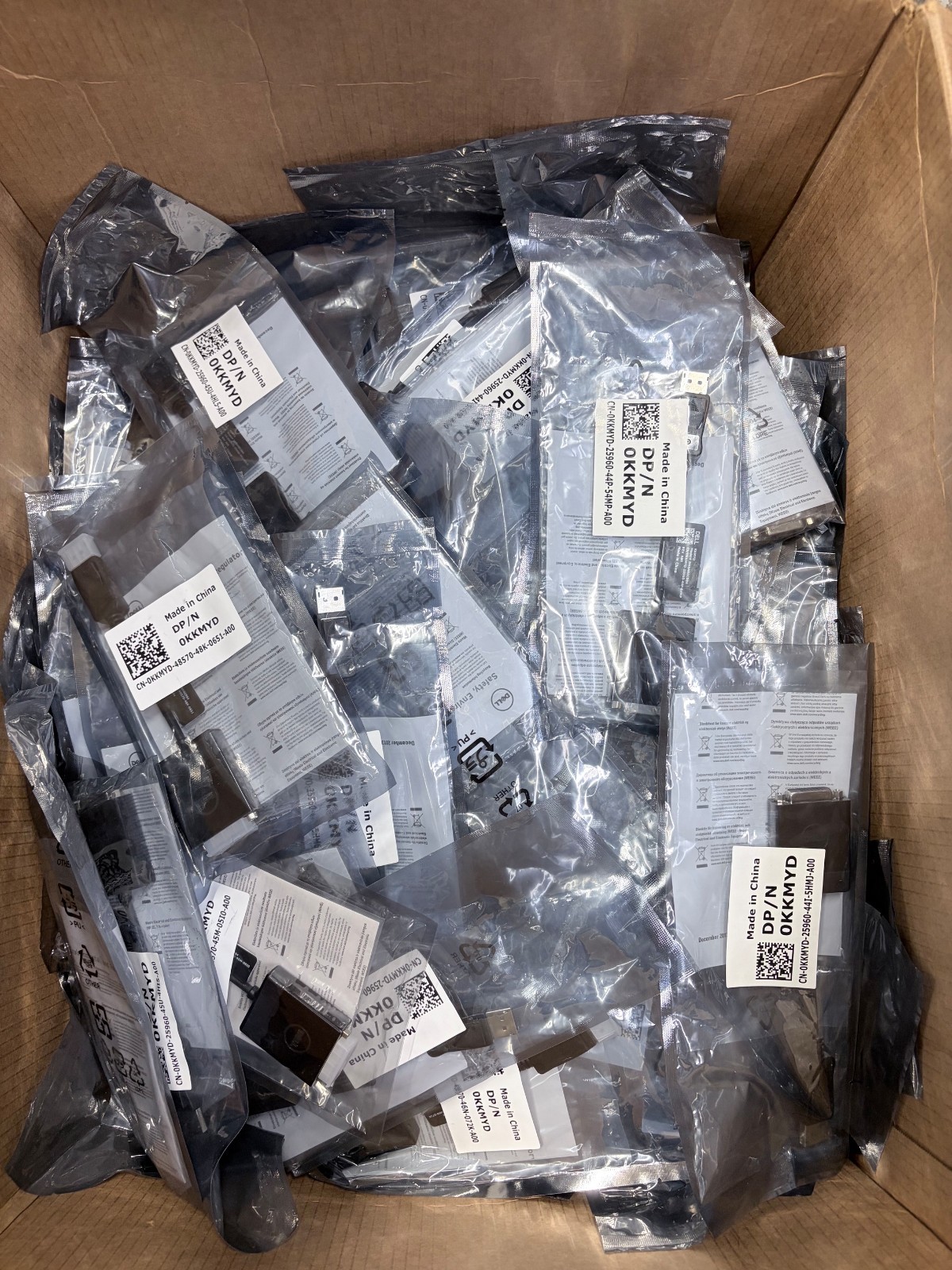 Lot of 102 GENUINE DELL Display Port DP to DVI Adapter KKMYD 0KKMYD – Free Ship