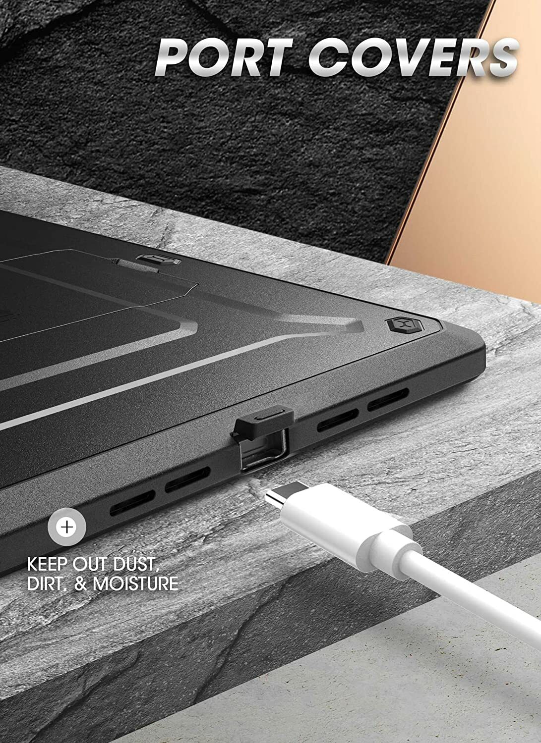 For iPad Mini 6, SUPCASE Stand Case + Screen Cover Support Apple Pencil Charging